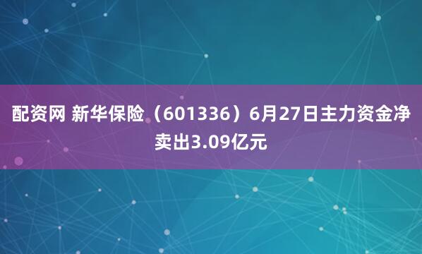 配资网 新华保险（601336）6月27日主力资金净卖出3.09亿元