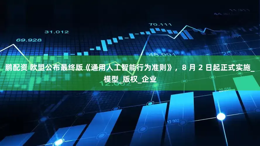 鹏配资 欧盟公布最终版《通用人工智能行为准则》，8 月 2 日起正式实施_模型_版权_企业