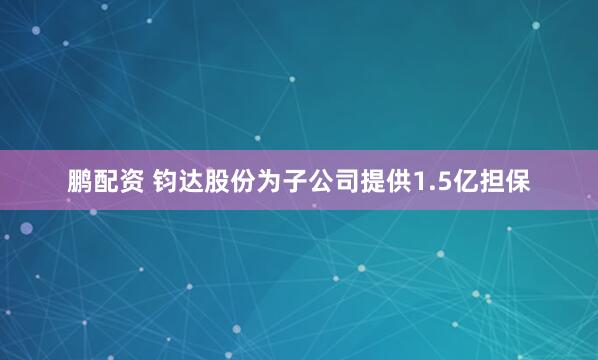 鹏配资 钧达股份为子公司提供1.5亿担保
